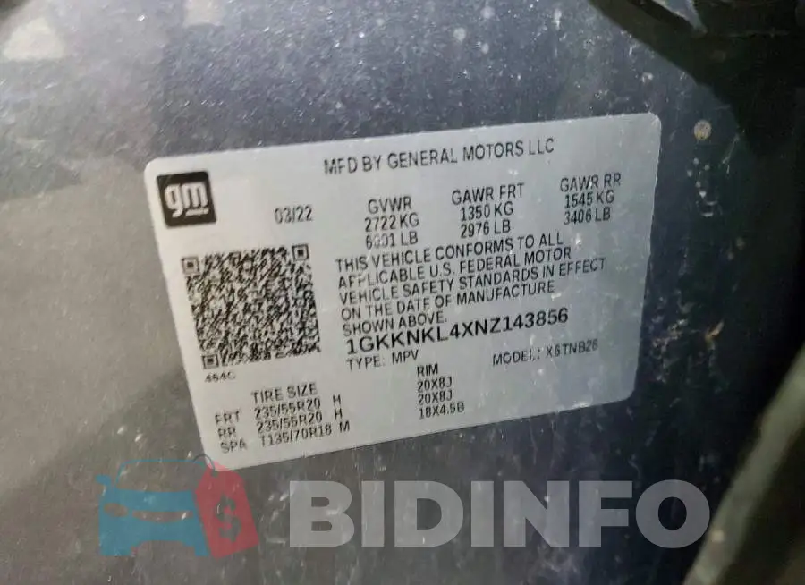 1GKKNKL4XNZ143856 Photo# 13