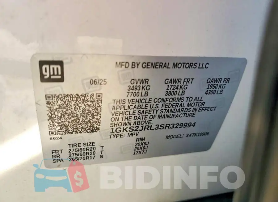 1GKS2JRL3SR329994 Photo# 13