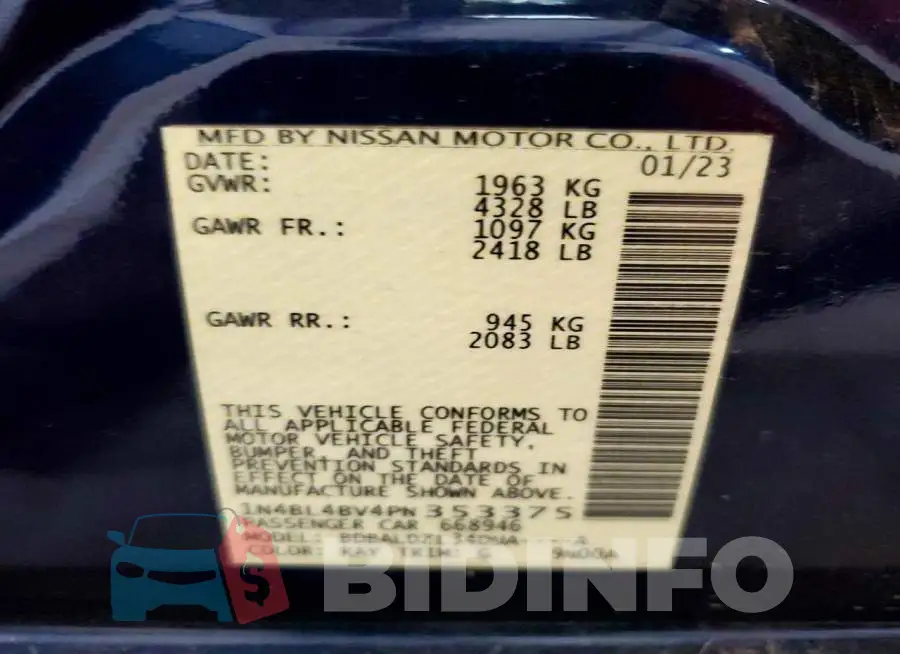 1N4BL4BV4PN353375 Photo# 12
