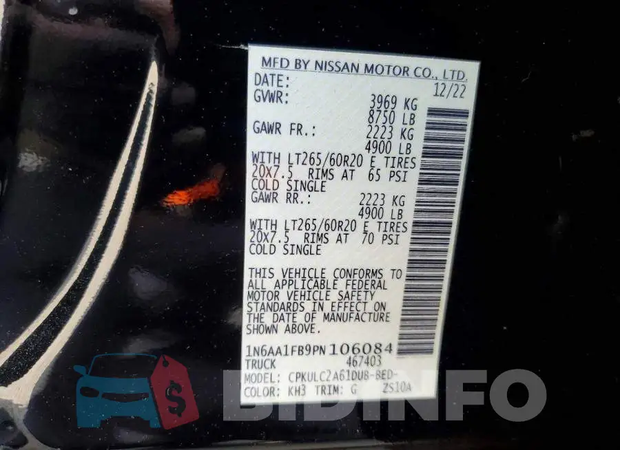 1N6AA1FB9PN106084 Photo# 12
