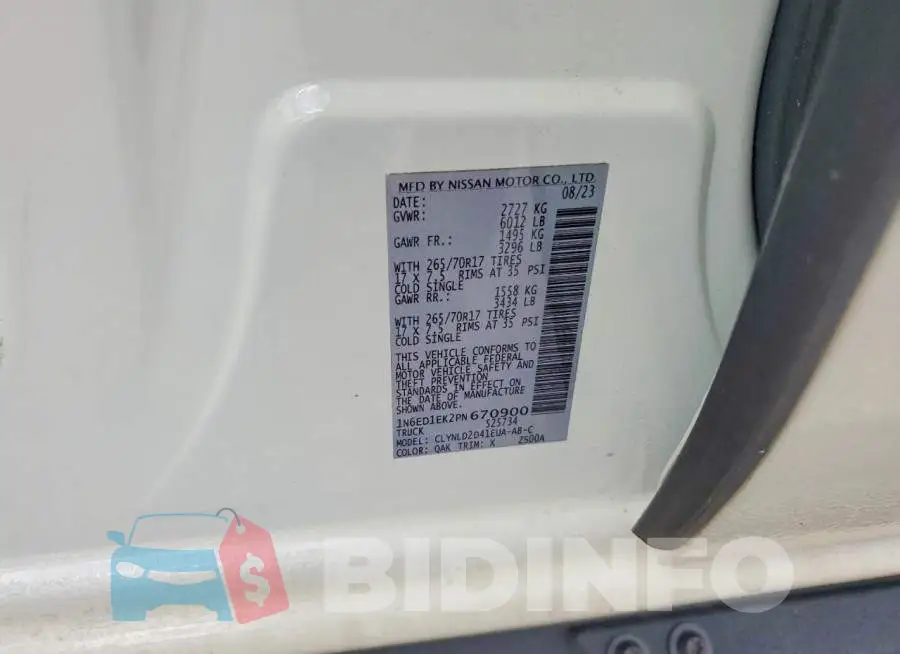 1N6ED1EK2PN670900 Photo# 12