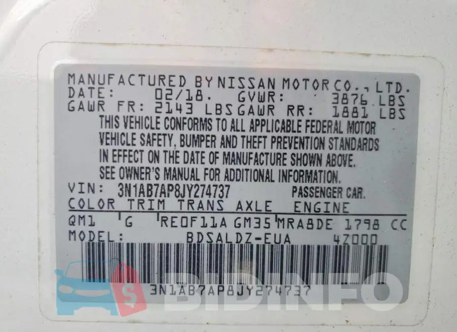 3N1AB7AP8JY274737 Photo# 12