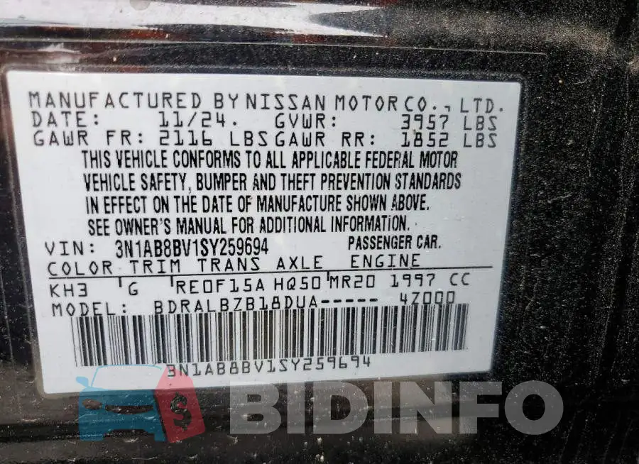 3N1AB8BV1SY259694 Photo# 12