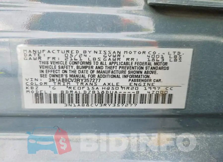 3N1AB8CV3RY357277 Photo# 12