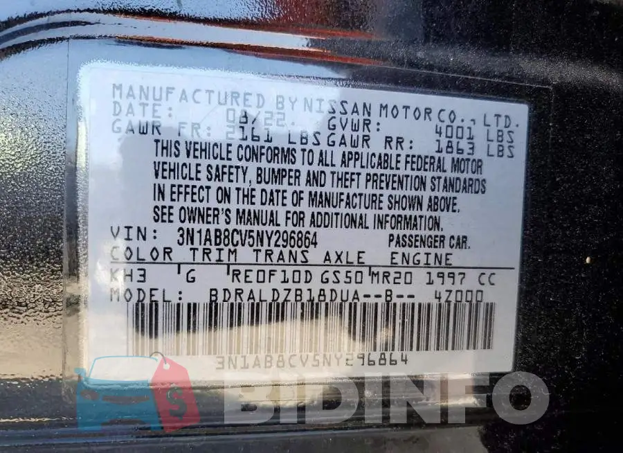 3N1AB8CV5NY296864 Photo# 12