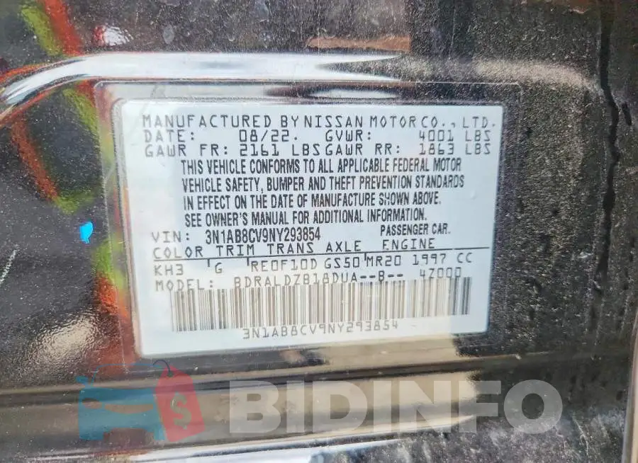 3N1AB8CV9NY293854 Photo# 13