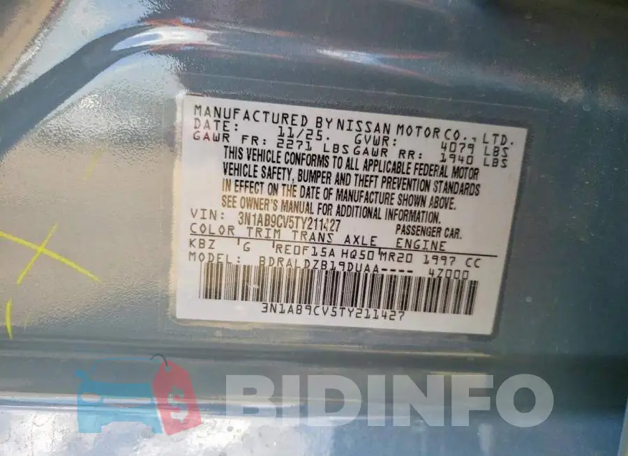 3N1AB9CV5TY211427 Photo# 12