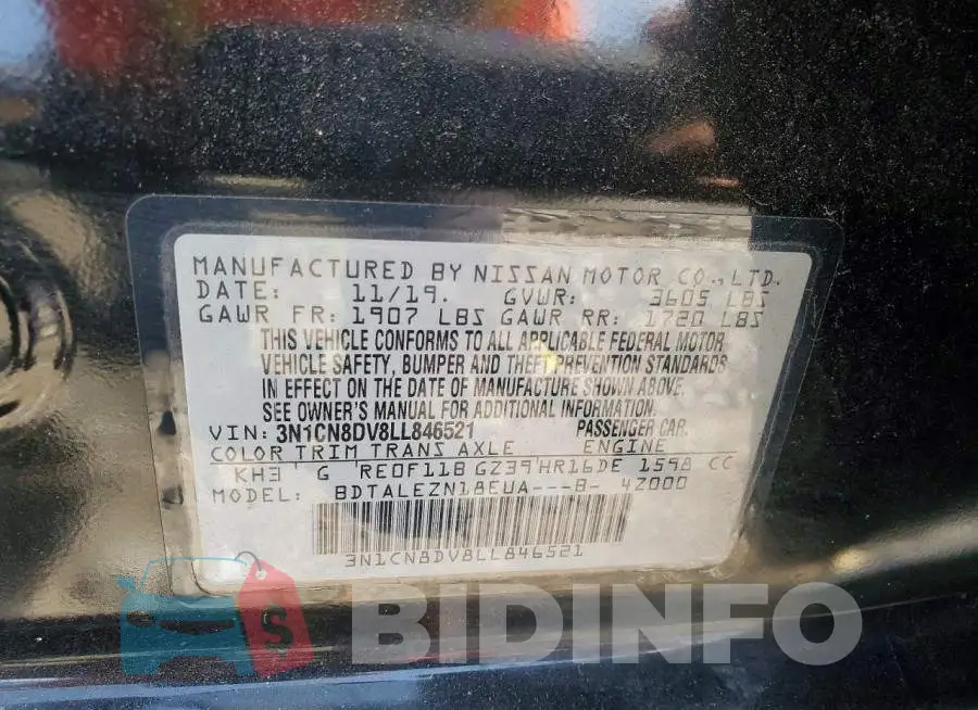 3N1CN8DV8LL846521 Photo# 13
