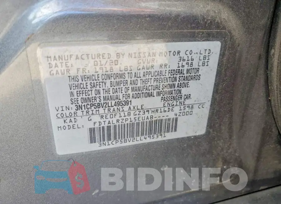 3N1CP5BV2LL495391 Photo# 13