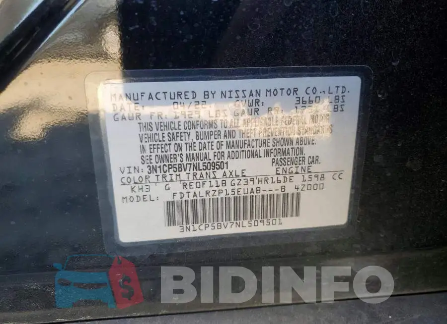 3N1CP5BV7NL509501 Photo# 13