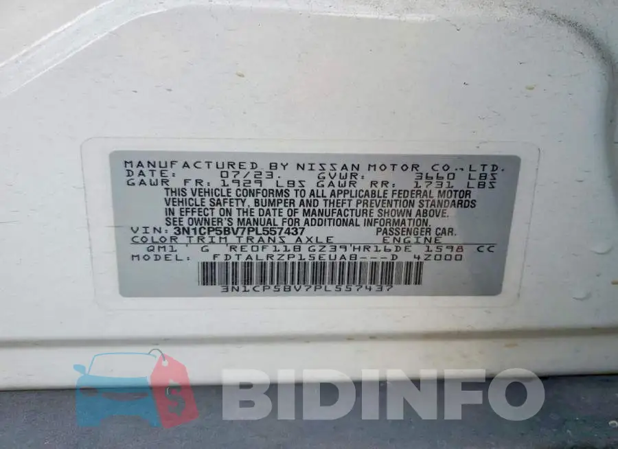 3N1CP5BV7PL557437 Photo# 13