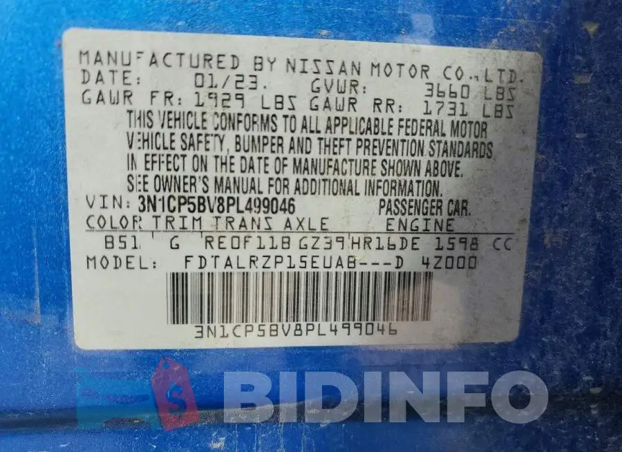 3N1CP5BV8PL499046 Photo# 13