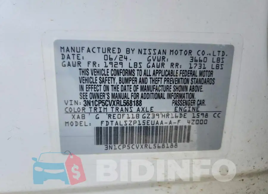 3N1CP5CVXRL568188 Photo# 12