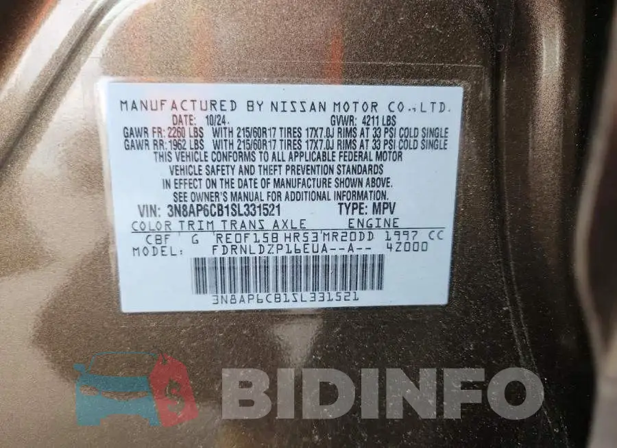 3N8AP6CB1SL331521 Photo# 13