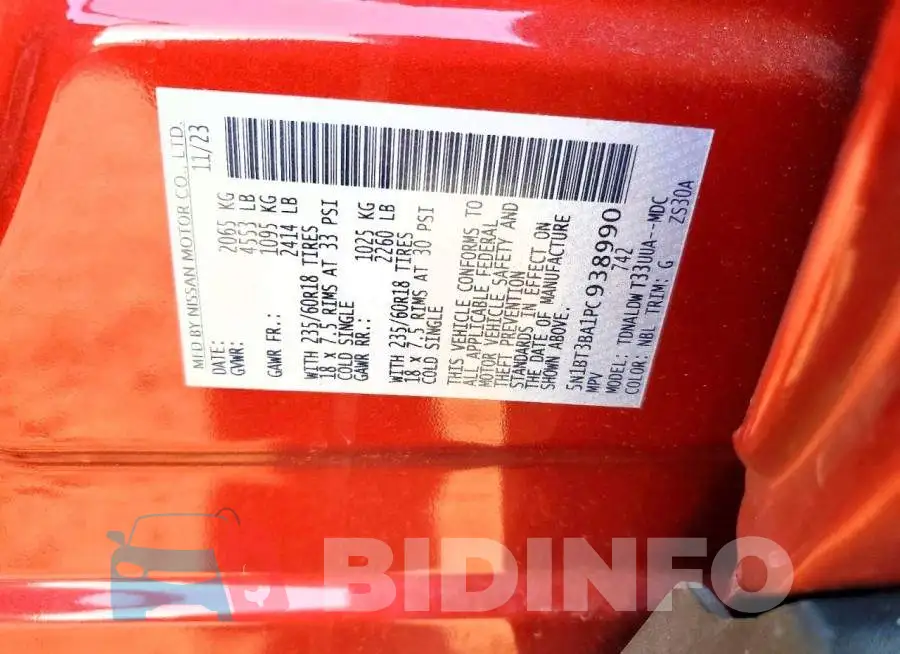 5N1BT3BA1PC938990 Photo# 13