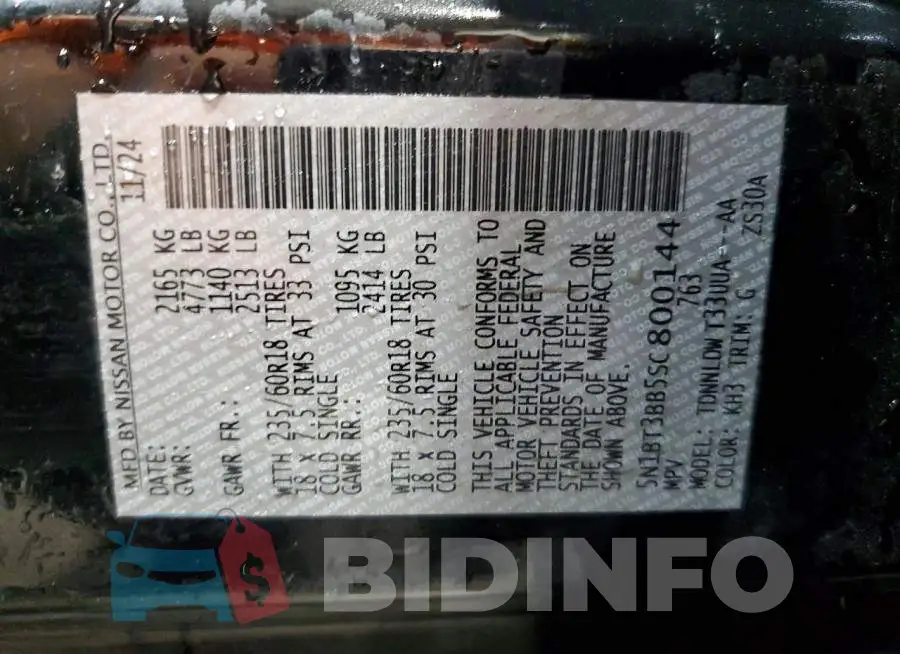 5N1BT3BB5SC800144 Photo# 13