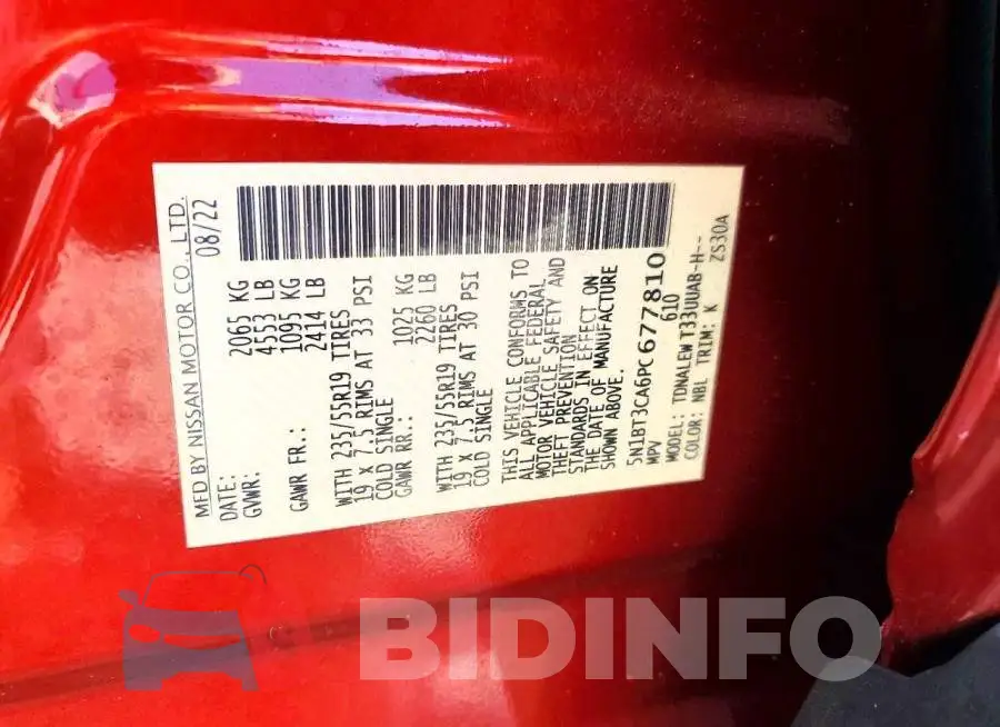 5N1BT3CA6PC677810 Photo# 13