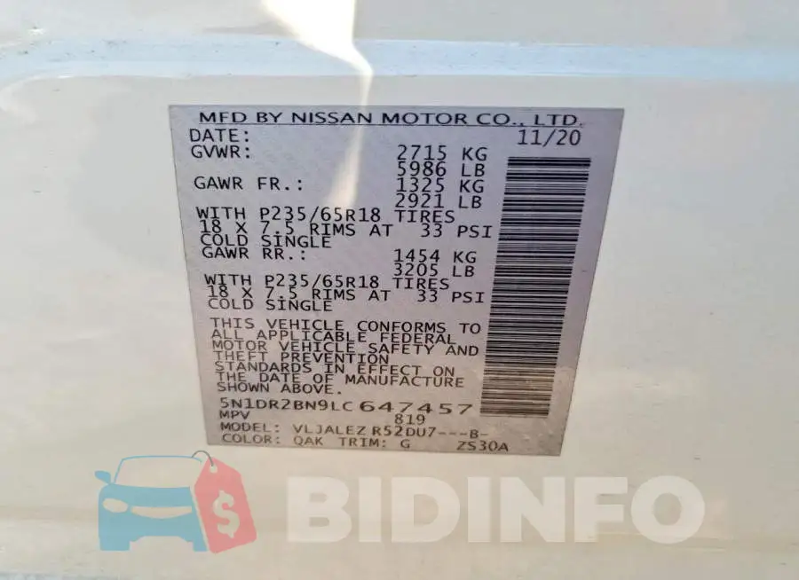 5N1DR2BN9LC647457 Photo# 13