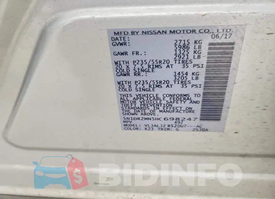 5N1DR2MN5HC698247 Photo# 13