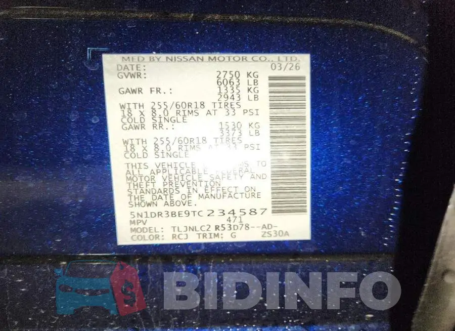 5N1DR3BE9TC234587 Photo# 13