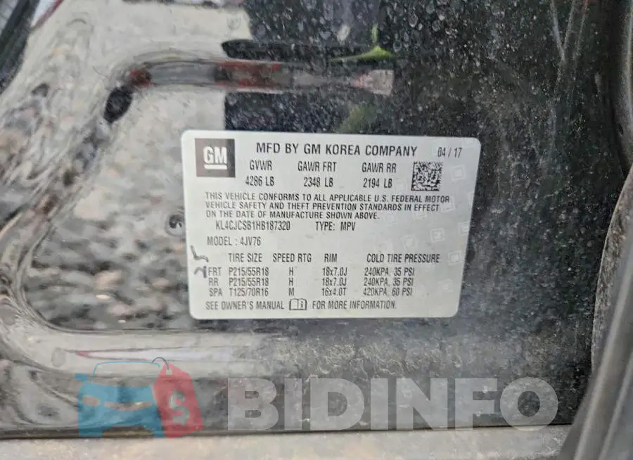 KL4CJCSB1HB187320 Photo# 13