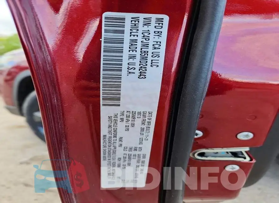 1C4PJMLB5MD242443 Photo# 14