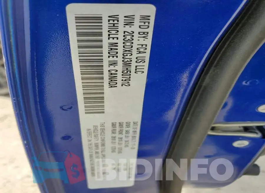 2C3CDXGJ3MH507912 Photo# 13