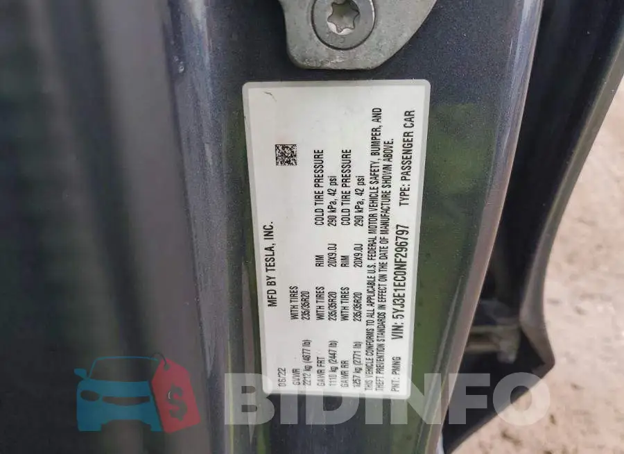 5YJ3E1EC0NF296797 Photo# 12
