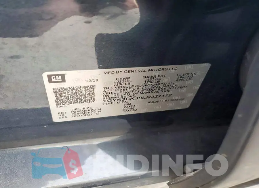 1GYS3CKJ9LR227172 Photo# 13