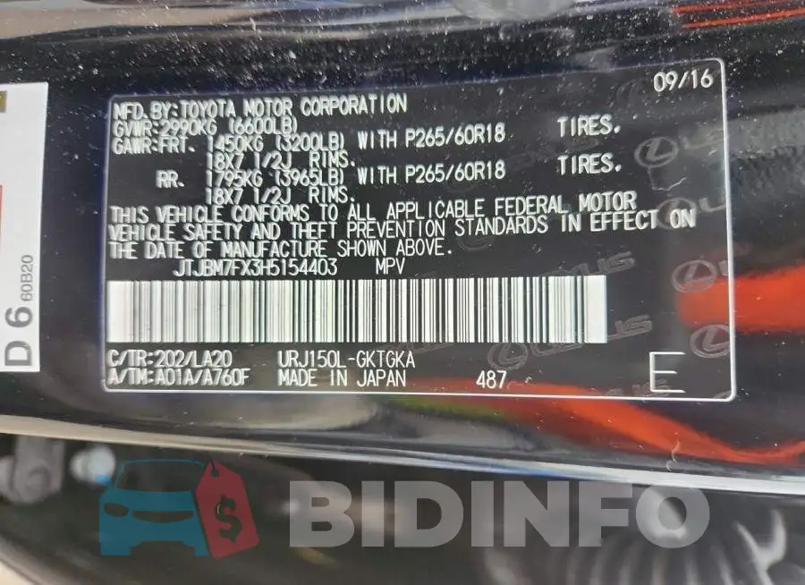JTJBM7FX3H5154403 Photo# 13