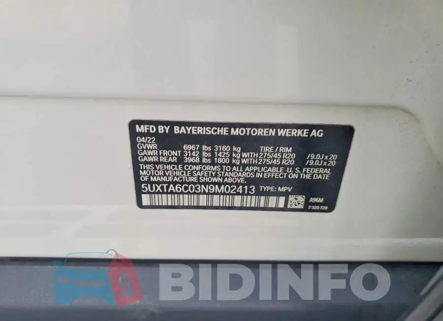 5UXTA6C03N9M02413 Photo# 13