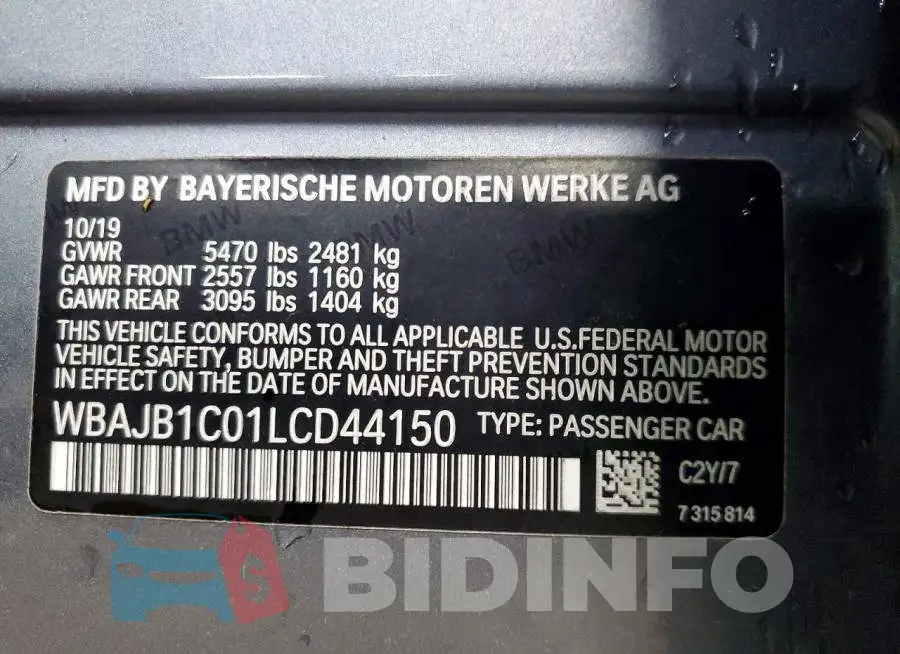 WBAJB1C01LCD44150 Photo# 12