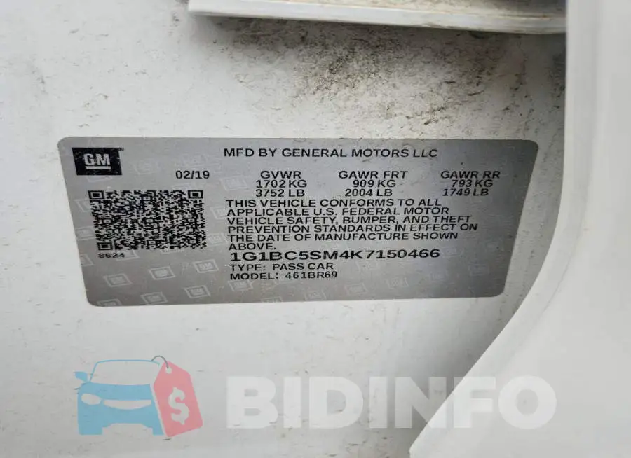 1G1BC5SM4K7150466 Photo# 12