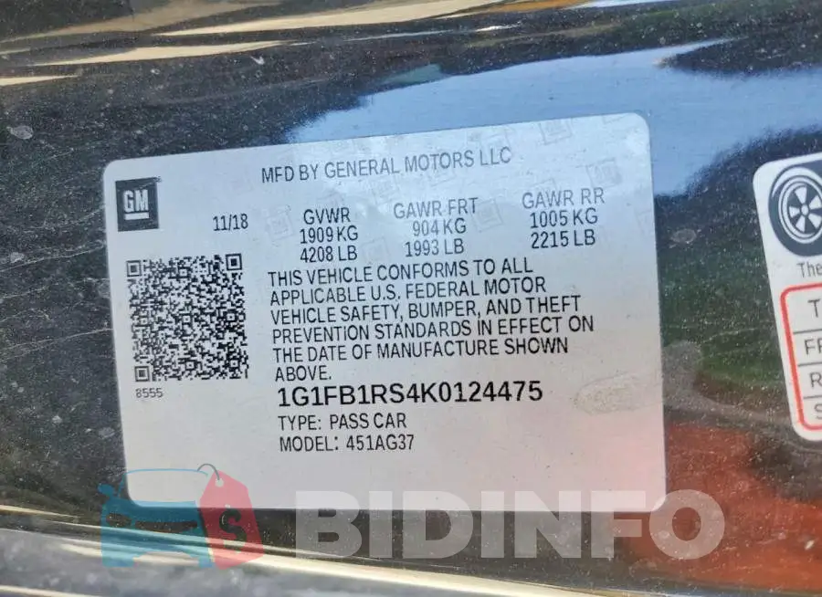 1G1FB1RS4K0124475 Photo# 12