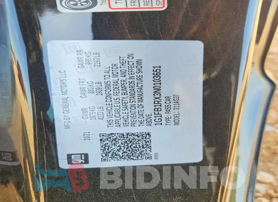 1G1FB1RX3N0103651 Photo# 13