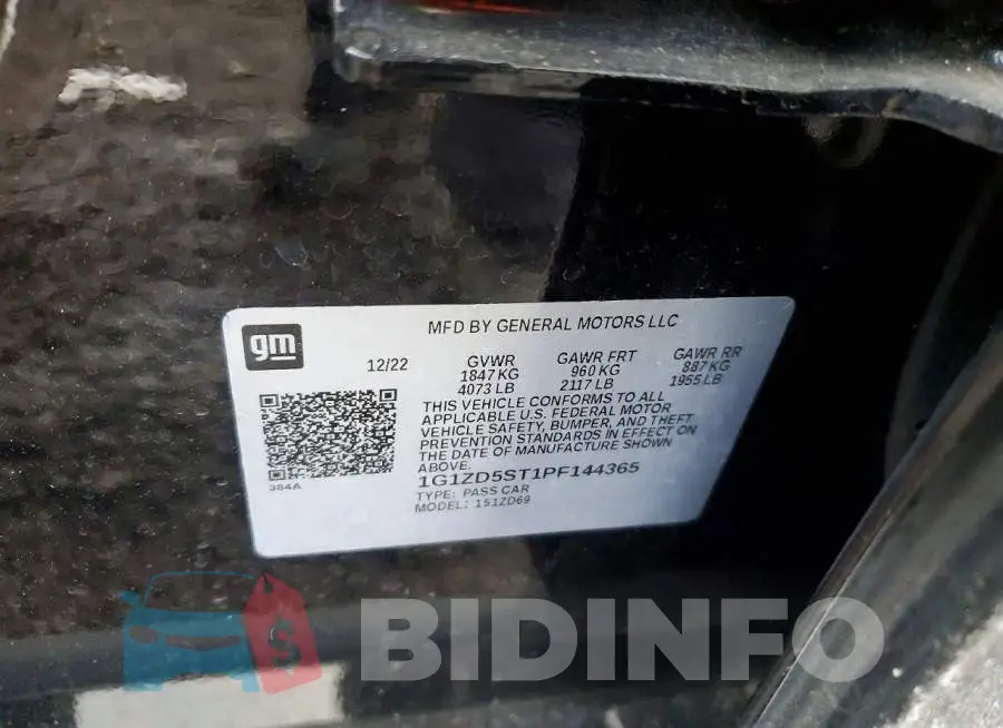 1G1ZD5ST1PF144365 Photo# 12