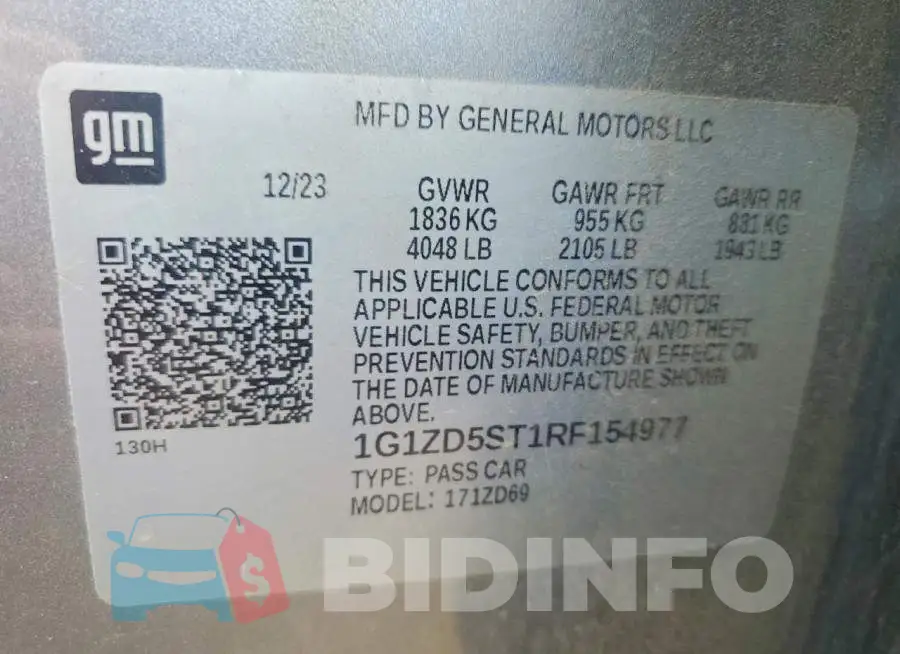 1G1ZD5ST1RF154977 Photo# 13