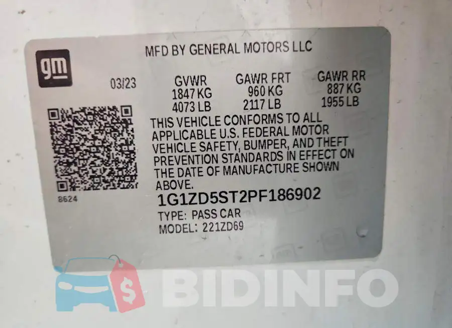1G1ZD5ST2PF186902 Photo# 13