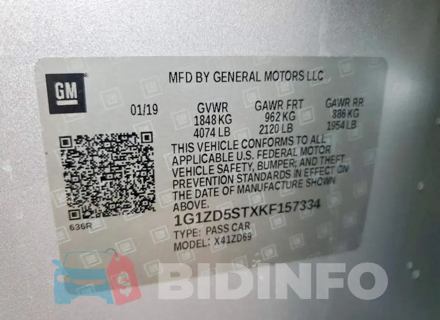 1G1ZD5STXKF157334 Photo# 12