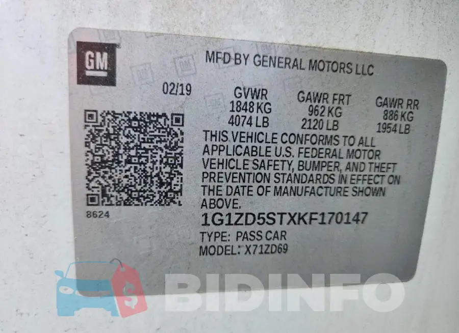 1G1ZD5STXKF170147 Photo# 13