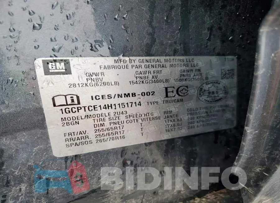 1GCPTCE14H1151714 Photo# 12