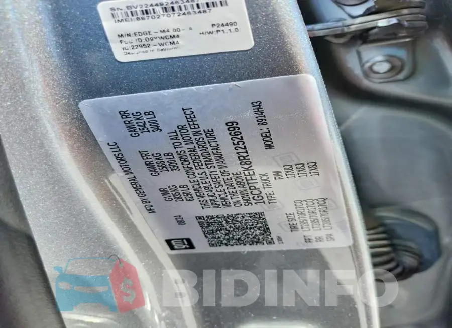 1GCPTFEK8R1252699 Photo# 12