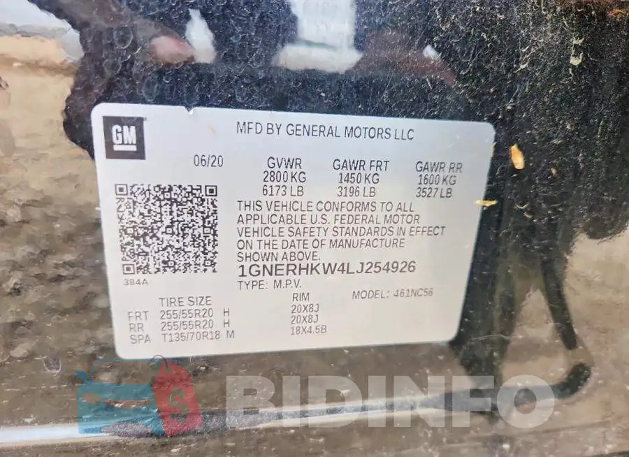 1GNERHKW4LJ254926 Photo# 14