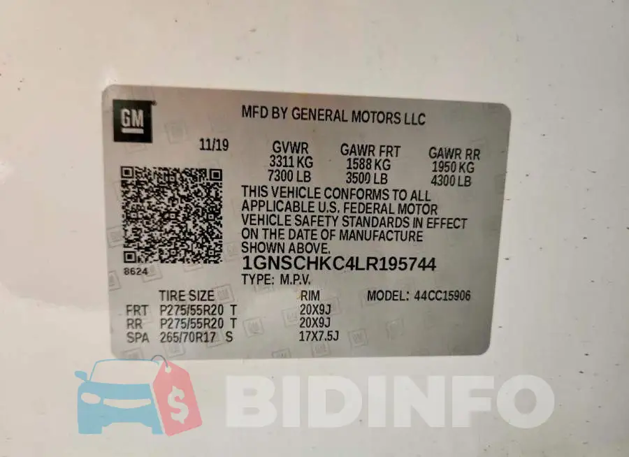 1GNSCHKC4LR195744 Photo# 14