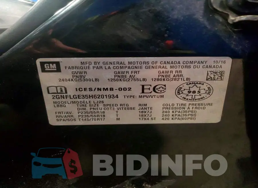 2GNFLGE35H6201934 Photo# 13