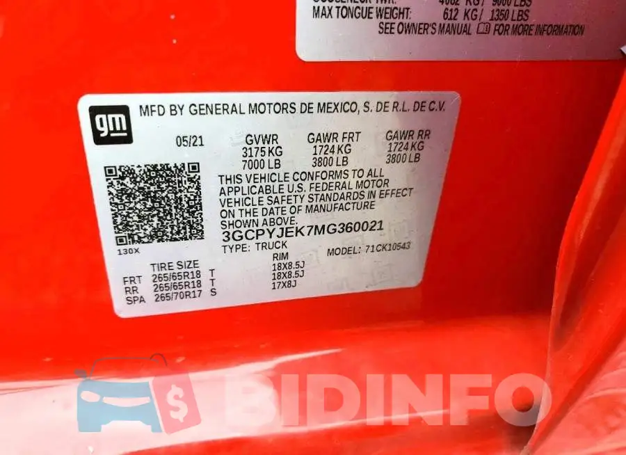 3GCPYJEK7MG360021 Photo# 12