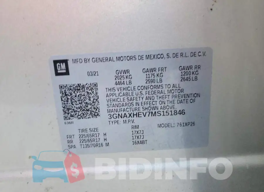 3GNAXHEV7MS151846 Photo# 12