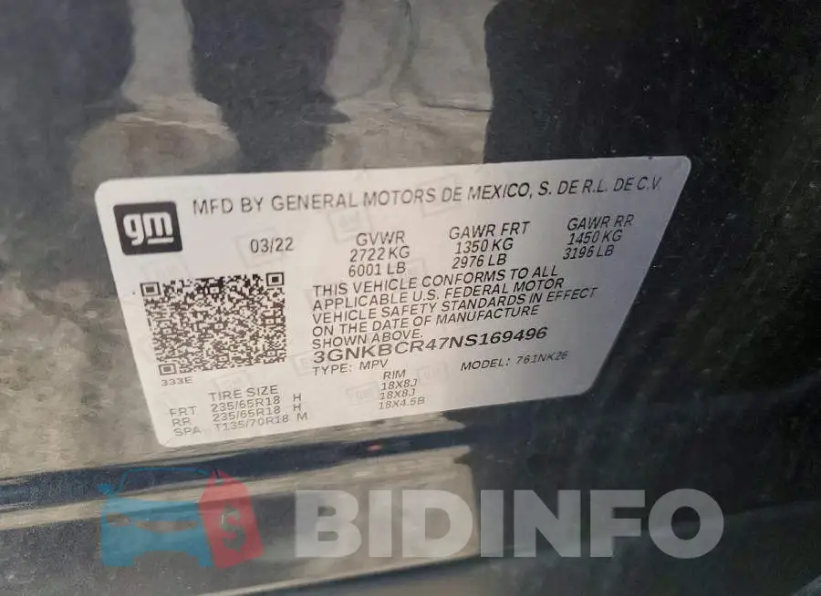 3GNKBCR47NS169496 Photo# 13