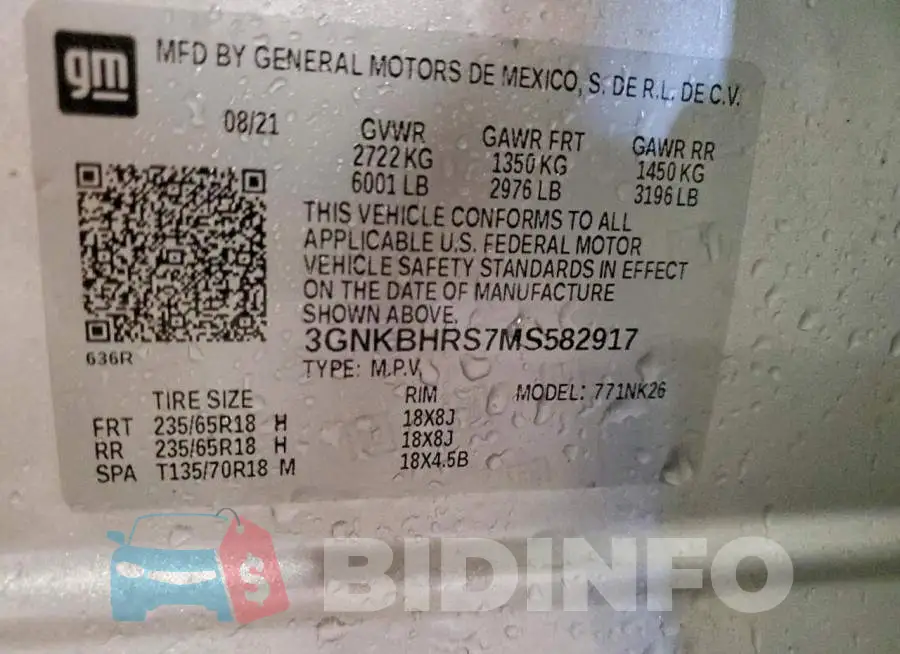 3GNKBHRS7MS582917 Photo# 14