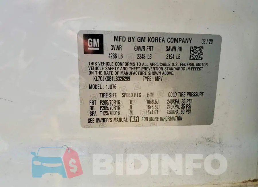 KL7CJKSB1LB326299 Photo# 12